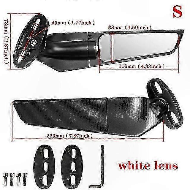 Adjustable Motorcycle Rearview Mirror Wind Wing for Sport Bikes