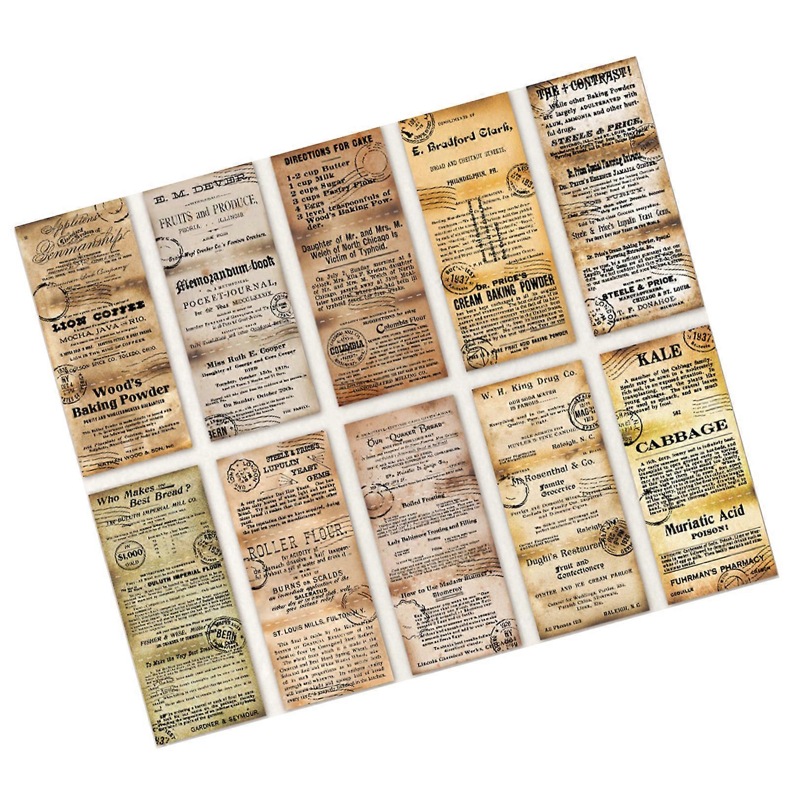 30 Sheets Retro Scrapbook Paper Type 2 Light Durable Patterns