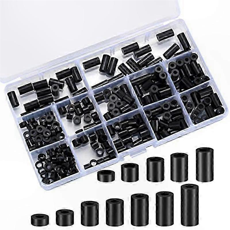 Black Nylon Round Sp Assortment Kit, 320 Pcs Electrical Outlet Screws Sps, Non-Threaded Plastic Sps for DIY Projects