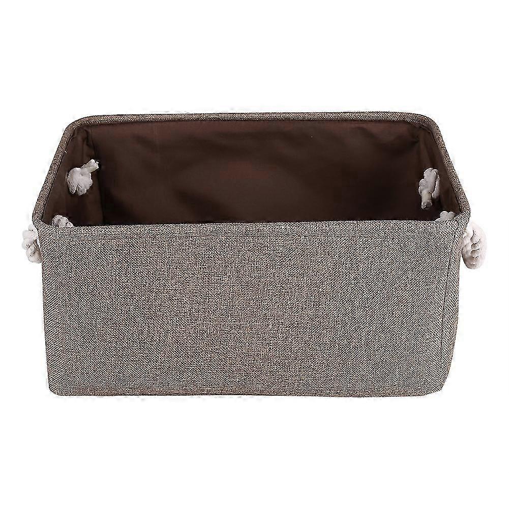 Foldable storage bin for clothes and towels with flax material