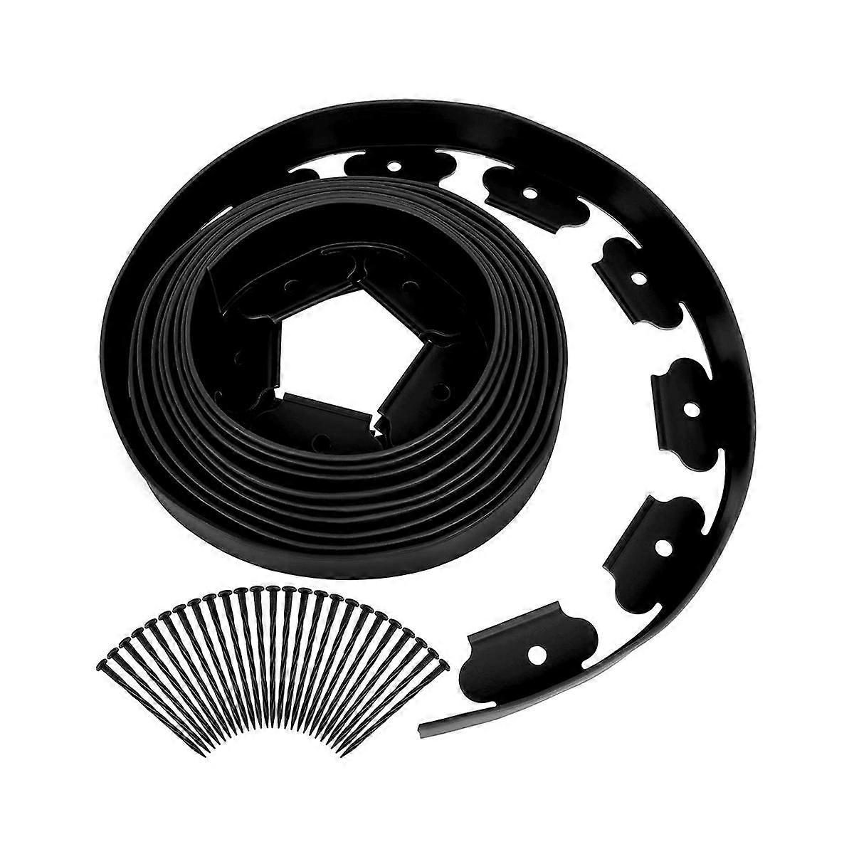 Landscape Edging,16.4FT Garden Edging with 15 Edging Stakes, Rubber Landscaping Edging for Yard Edg