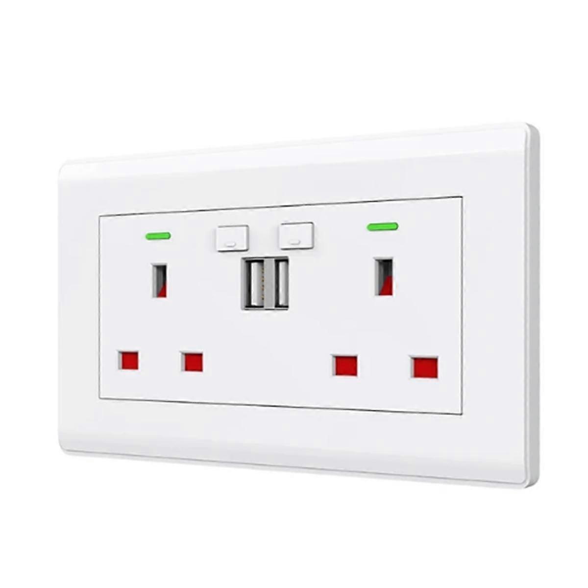 Tuya Wifi Socket with Dual USB 5V/2.1A Smart Home Switch UK Plug Smart Life APP Outlets for Google