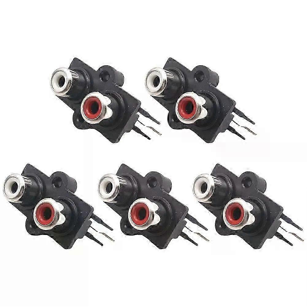 5 Pcs PCB Mount 2 Position Stereo O Video RCA Female Stereo Audio Jack Audio Input Socket Connector RCA Same Core Socket