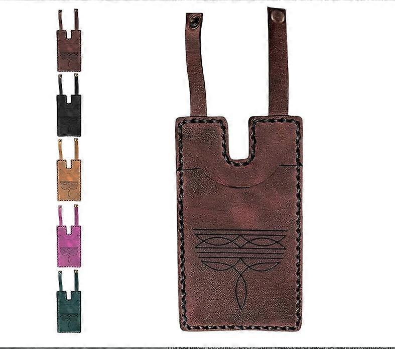 Retro Western Boot Wallet with Snap Strap Handcrafted Leather Boot Credit Card Holder Holds Multiple Cards for Women Man