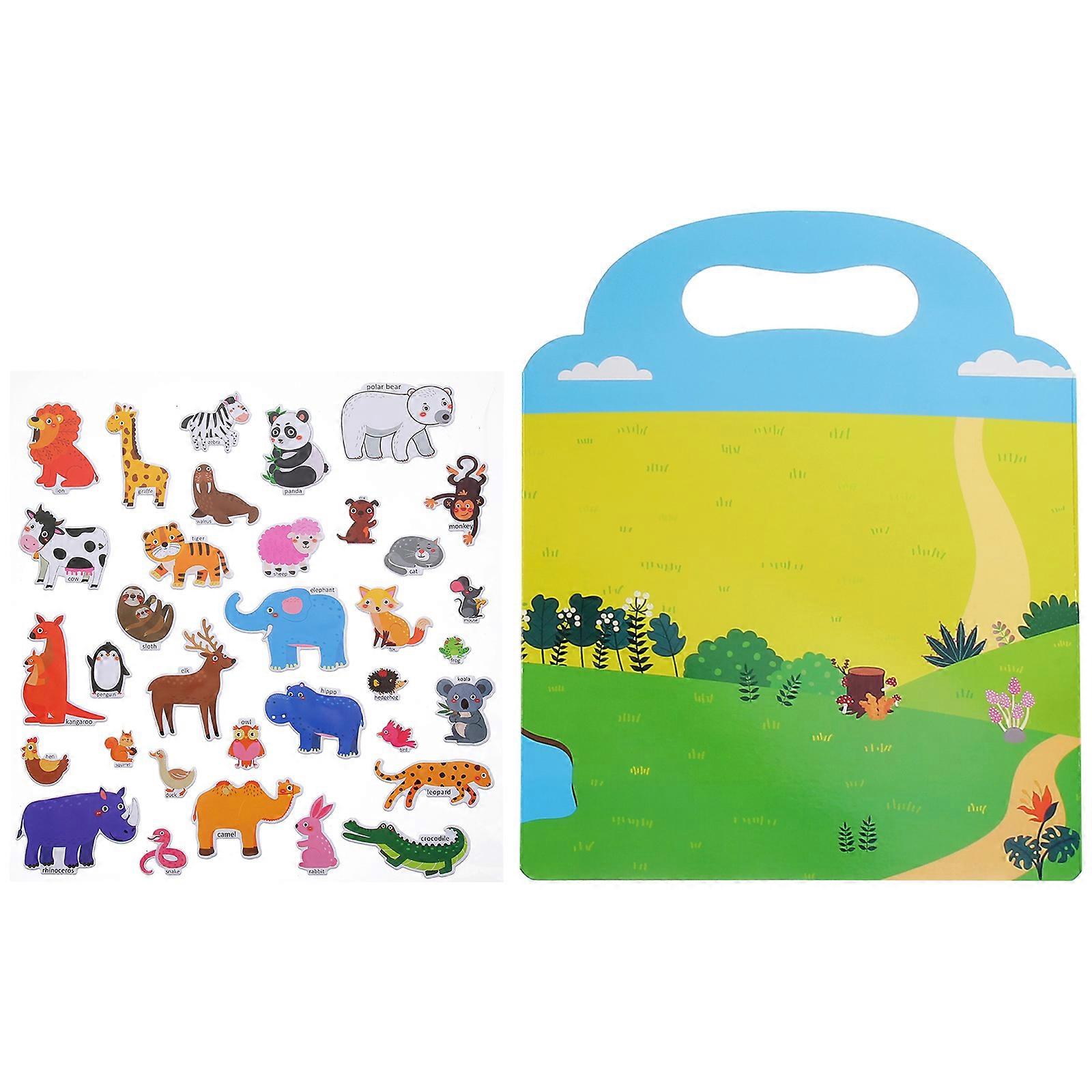 Restickable Sticker Book Designed For Children's Travel Entertainment In Rectangular Shape 1 Set