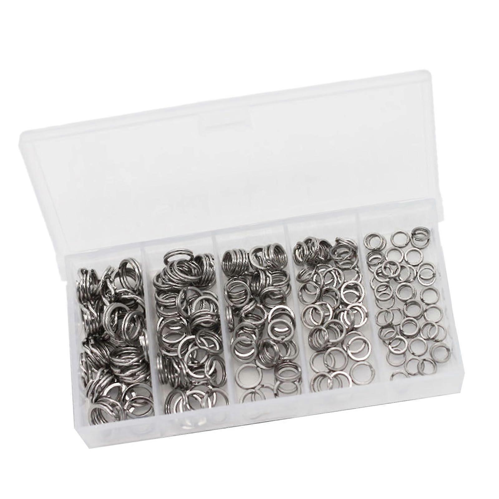 200Pcs Fishing Split Rings And Swivels Stainless Steel Double Flattened Split Rings Connector
