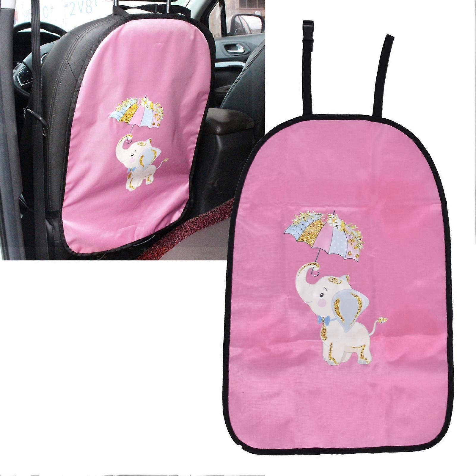 Elephant Pattern Car Seat Back Protector 65.5x43.5cm PU Mat