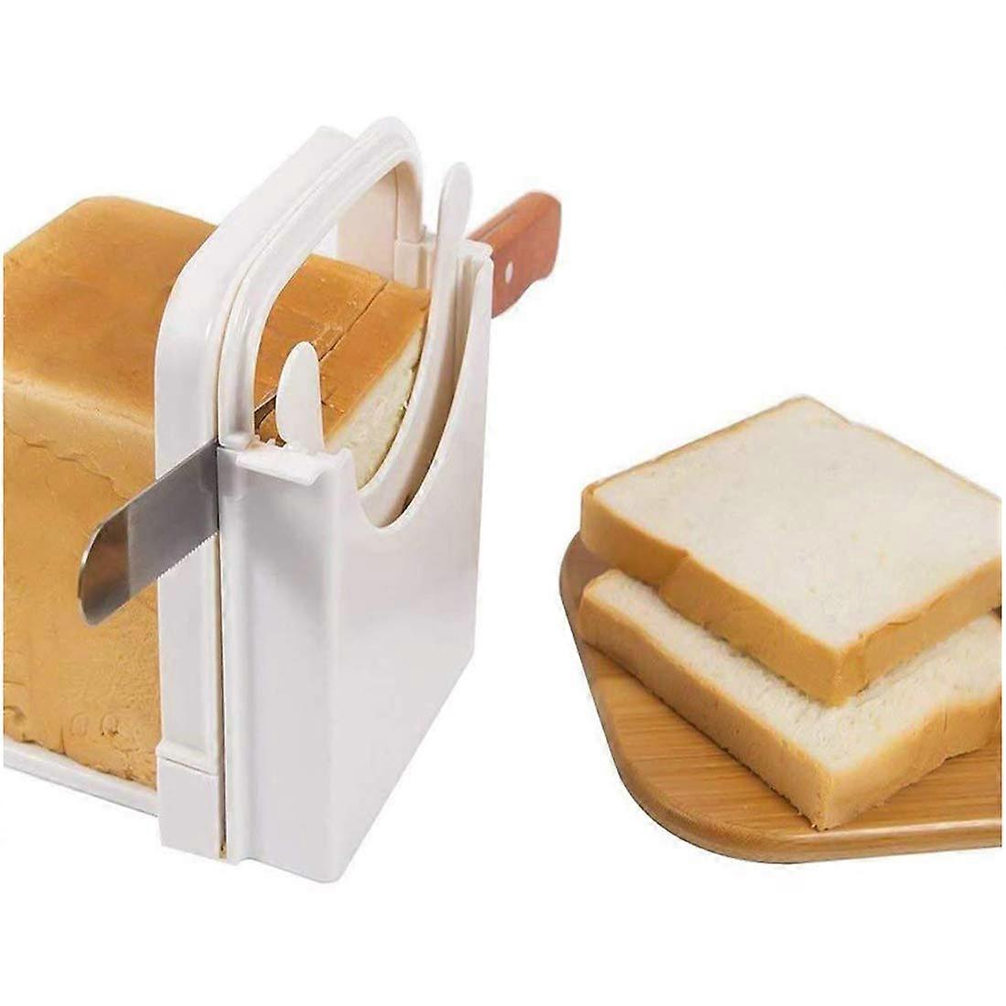 Bread Slicer Foldable Adjustable Manual Slicer 5 Slices Thick Bread Board With Crumb Collector