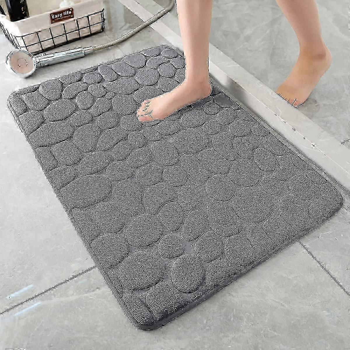 Memory Foam Badematte Super Saugfähiger Pebble Design Rutschfester weicher Badezimmerteppich