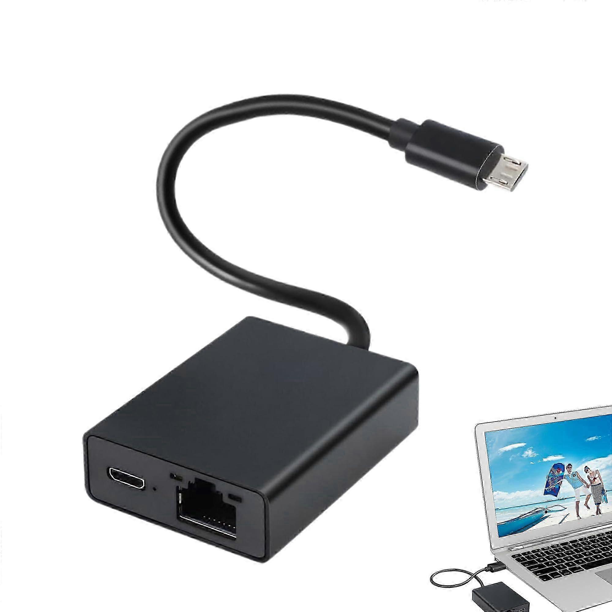 Ethernet Adapter for Fire TV Stick Micro USB to RJ45 Black Compatible with 4K Fire Stick Chromecast