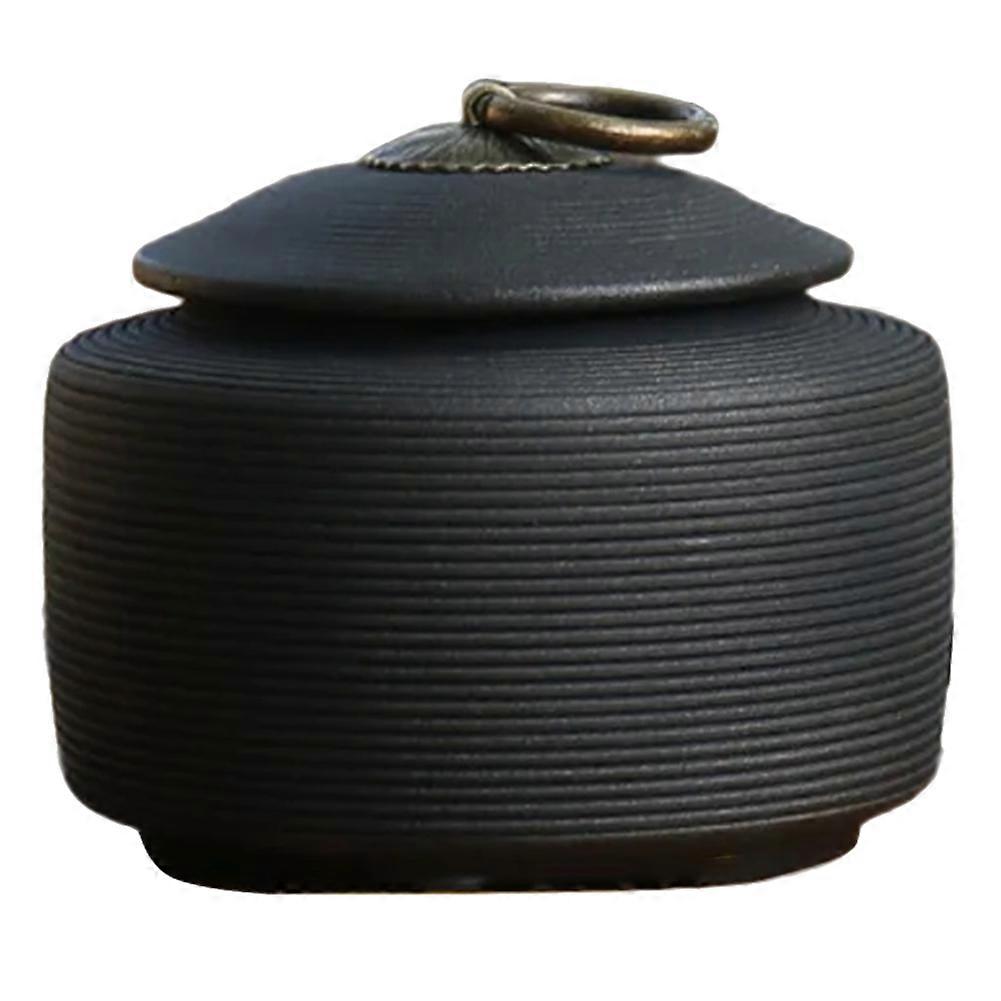 صندوق جنازة جرو من السيراميك، نعش جنازة، جرار حيوانات أليفة، جرة لرماد حرق الجثث، جرة تذكارية للكلاب، أسود A