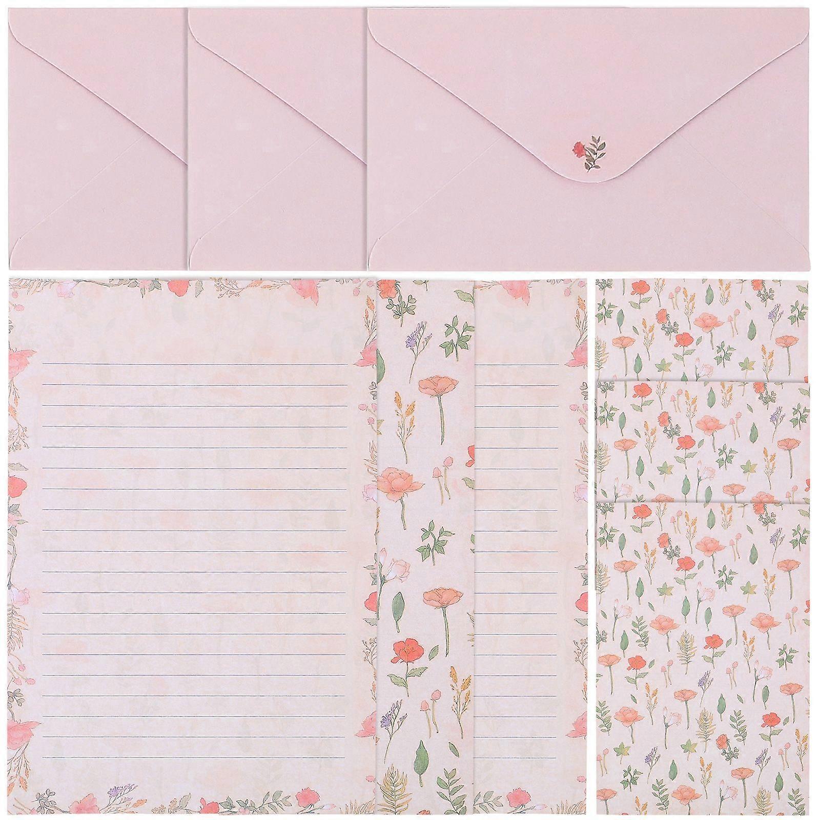 5 Sets of Decorative Letter Paper Envelope Set Greeting Letter Paper Kit A5 Writing Paper Envelope Kit