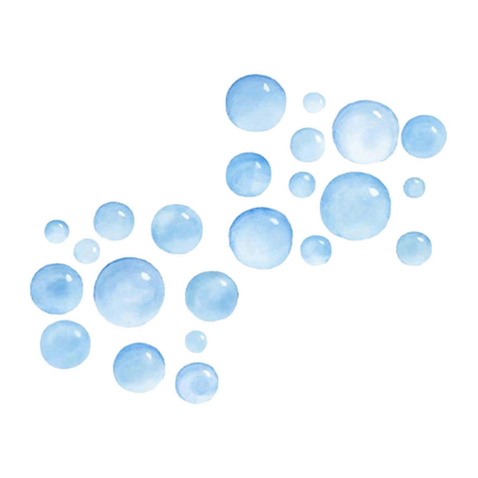 Removable Bubbles Wall Decal for Decoration 4Pcs Sky-Blue PVC Wall Sticker
