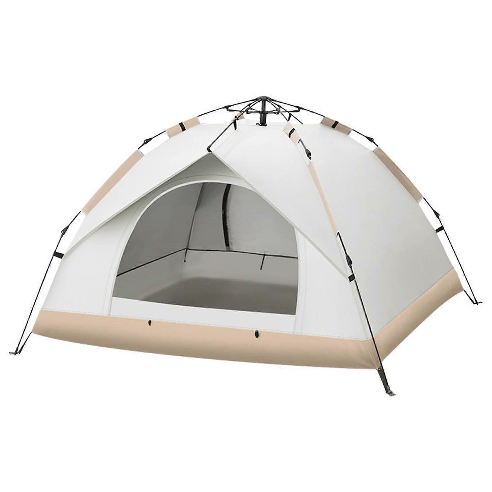 Easy Pop Up Tent Sunproof Rainproof Strong Stability Automatic Quick Open Tent for Outdoor Camping White Single Layer 2 Seater