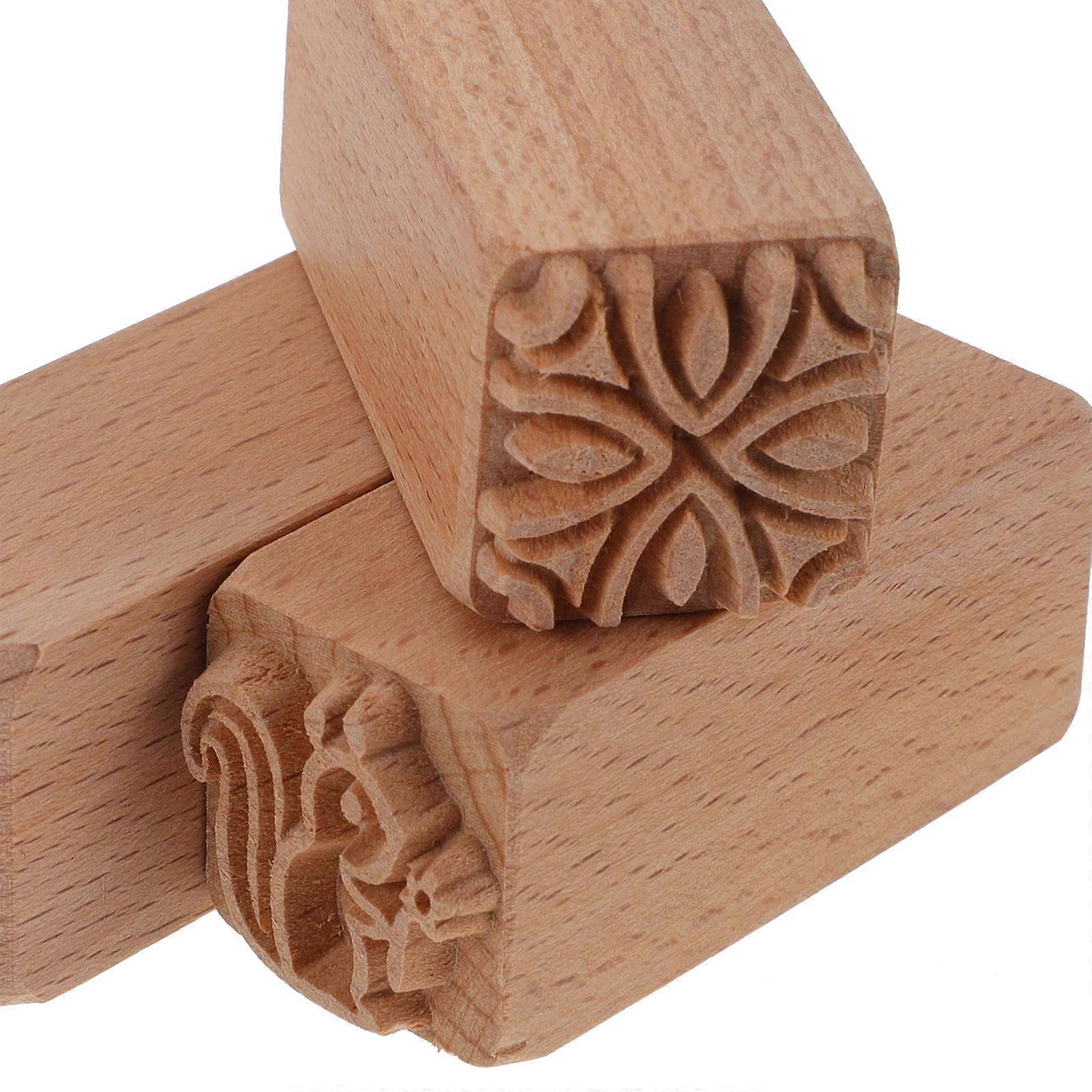 15Pcs Wooden Baking Molds for Cake Stampers with Moon Cake Design