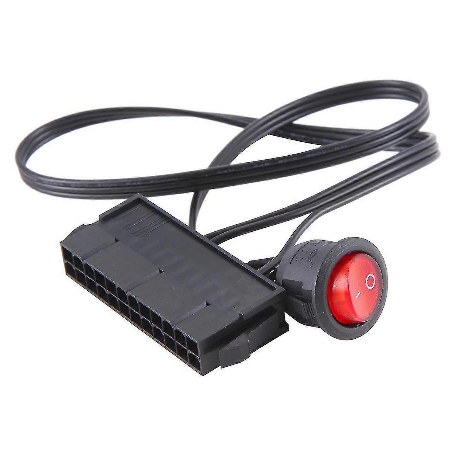 50cm Kabel Kupfer Zinn Draht 24-Pin Buchse ATX PSU PC Netzteil Tester Start Up Jumper mit ON / OFF