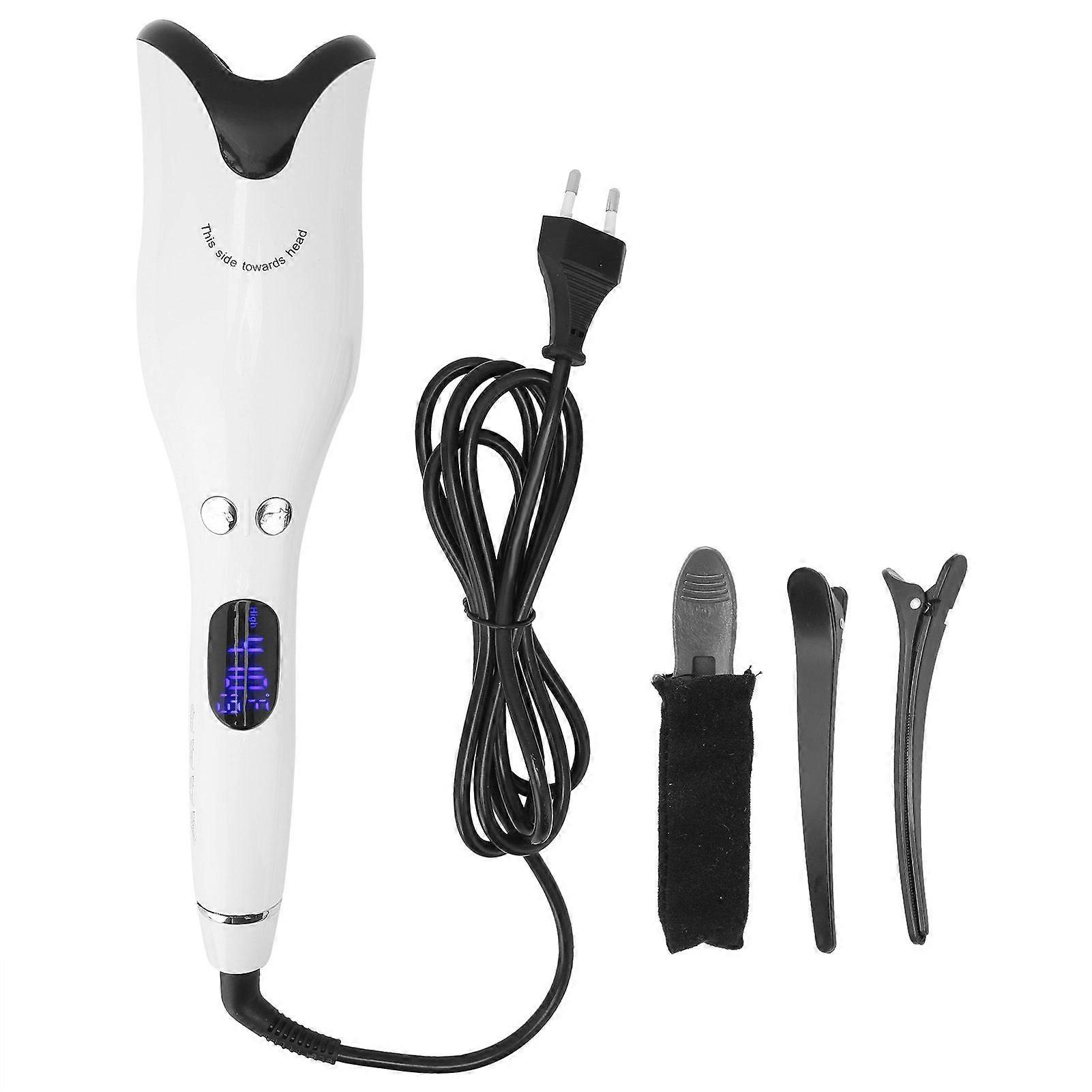 Automatic Curling Iron Wand Constant Temperature LED Display White Curling Iron Wand 110?240VEU Plug