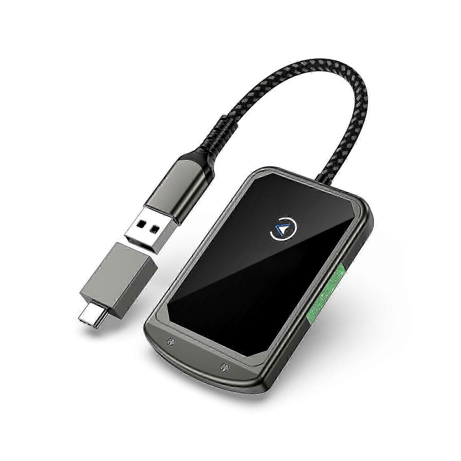 Wireless Car Play Adapter Upgraded Corded Car Play to Wireless Connection Car Play Dongle for Phone Accessories White