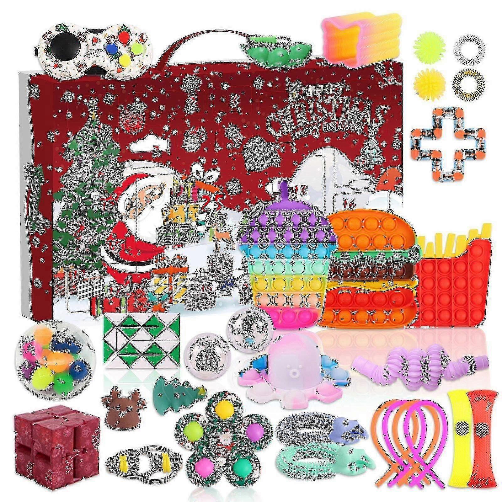 Χριστουγεννιάτικο Ημερολόγιο Advent με 24 παιχνίδια Fidget για παιδιά, ανακούφιση από το άγχος και διασκεδαστικές εκπλήξεις Blind Box