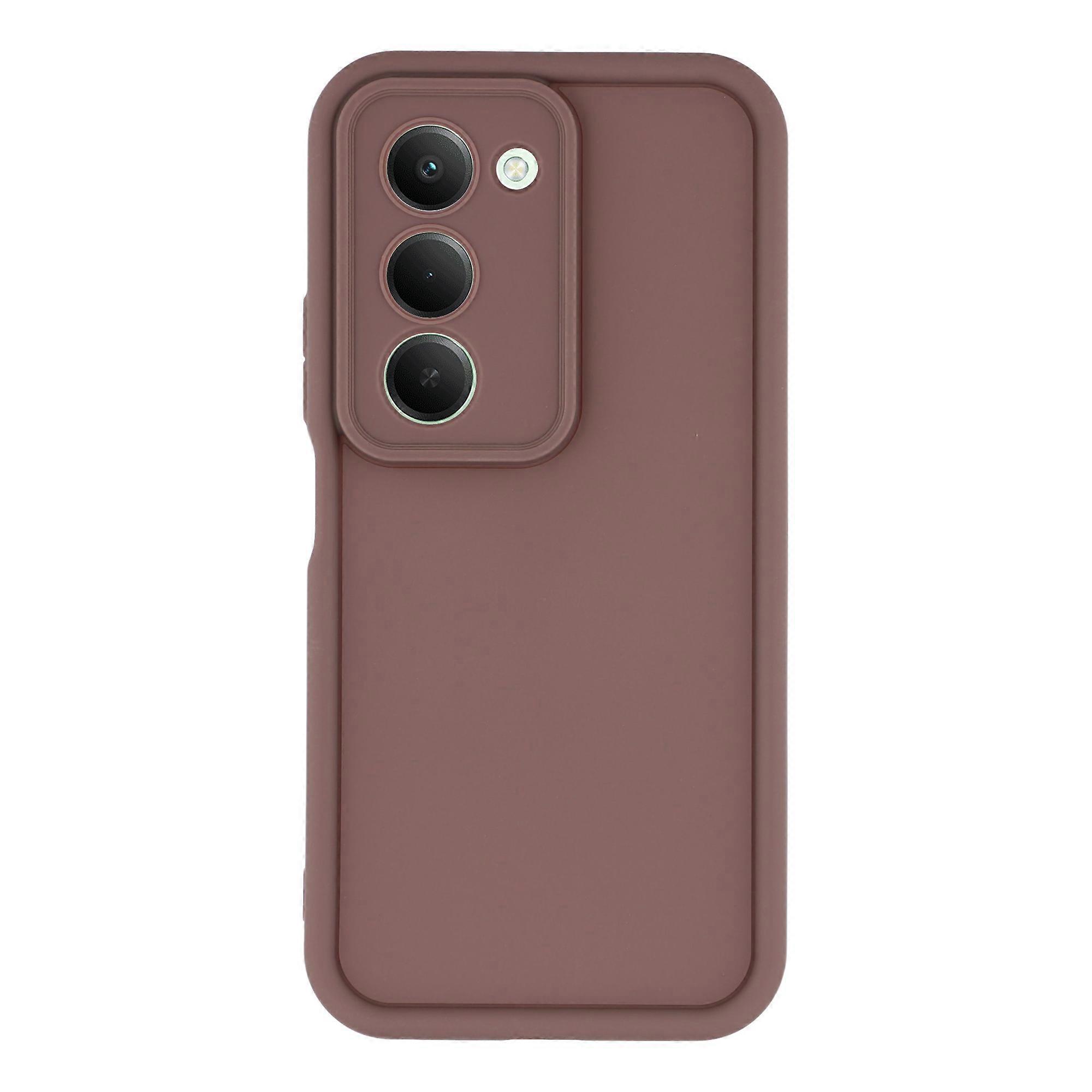 TKdaddy ل Xiaomi Redmi 15 5G (عالمي) (169 مم) غطاء هاتف TPU مضاد للانزلاق بتصميم مخدد بني