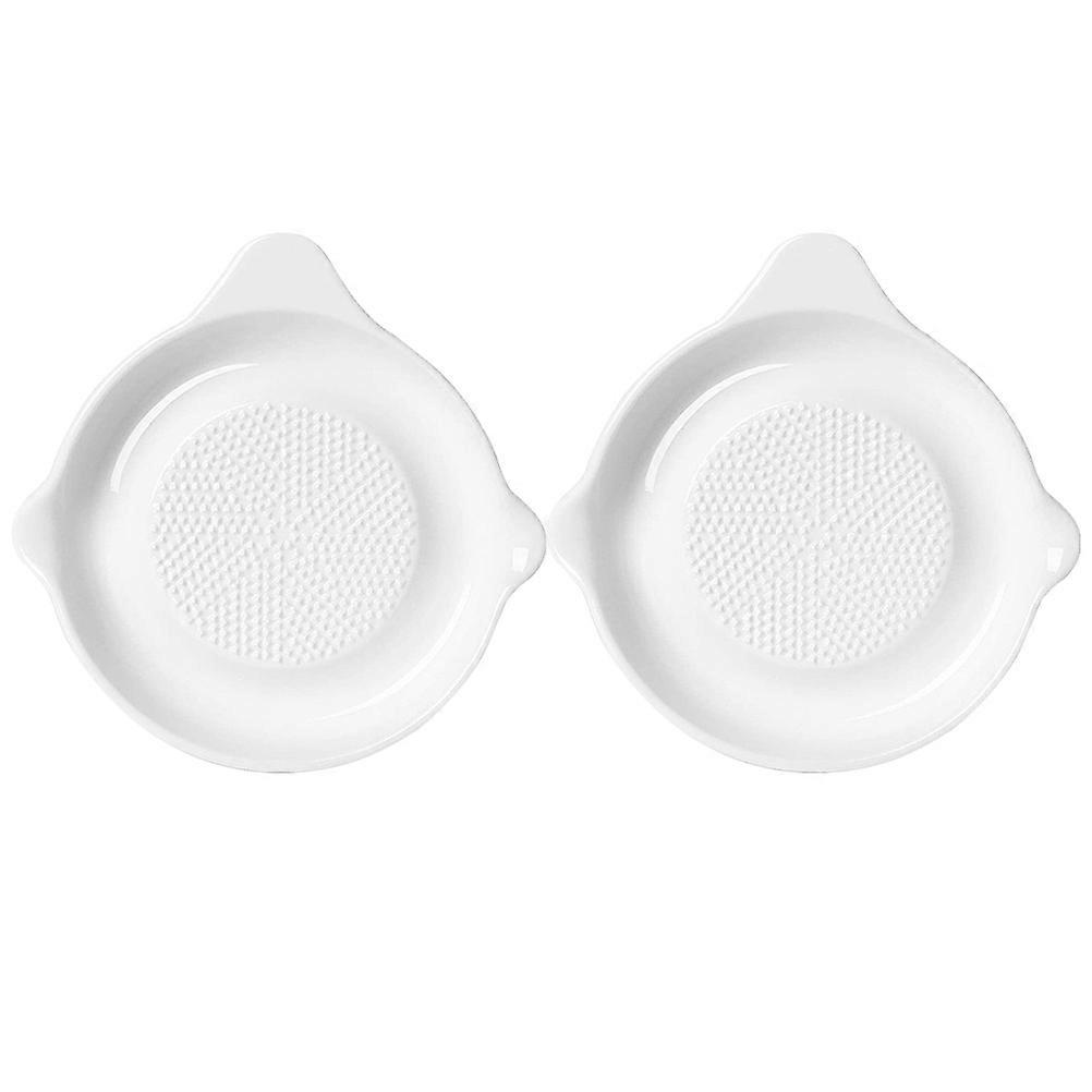 Garlic Plate Ceramic Garlic Grinder for Kitchen Use 2Pcs Multi-Function Set
