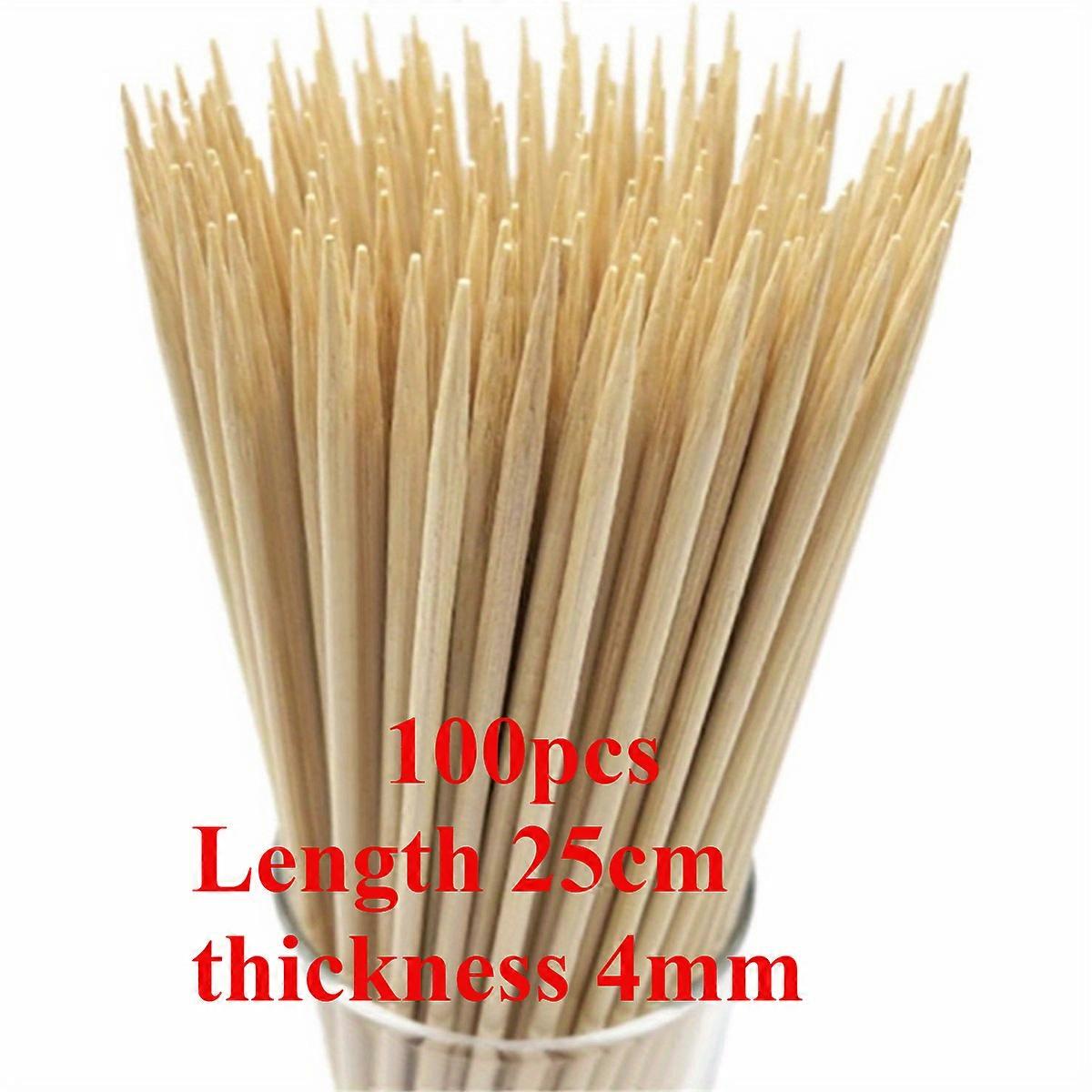 100Pcs Bbq Bamboo Skewers Are Suitable for Home Commercial Outdoor Use Disposable for Skewers Hot Pot or Artificial Flowers, Etc