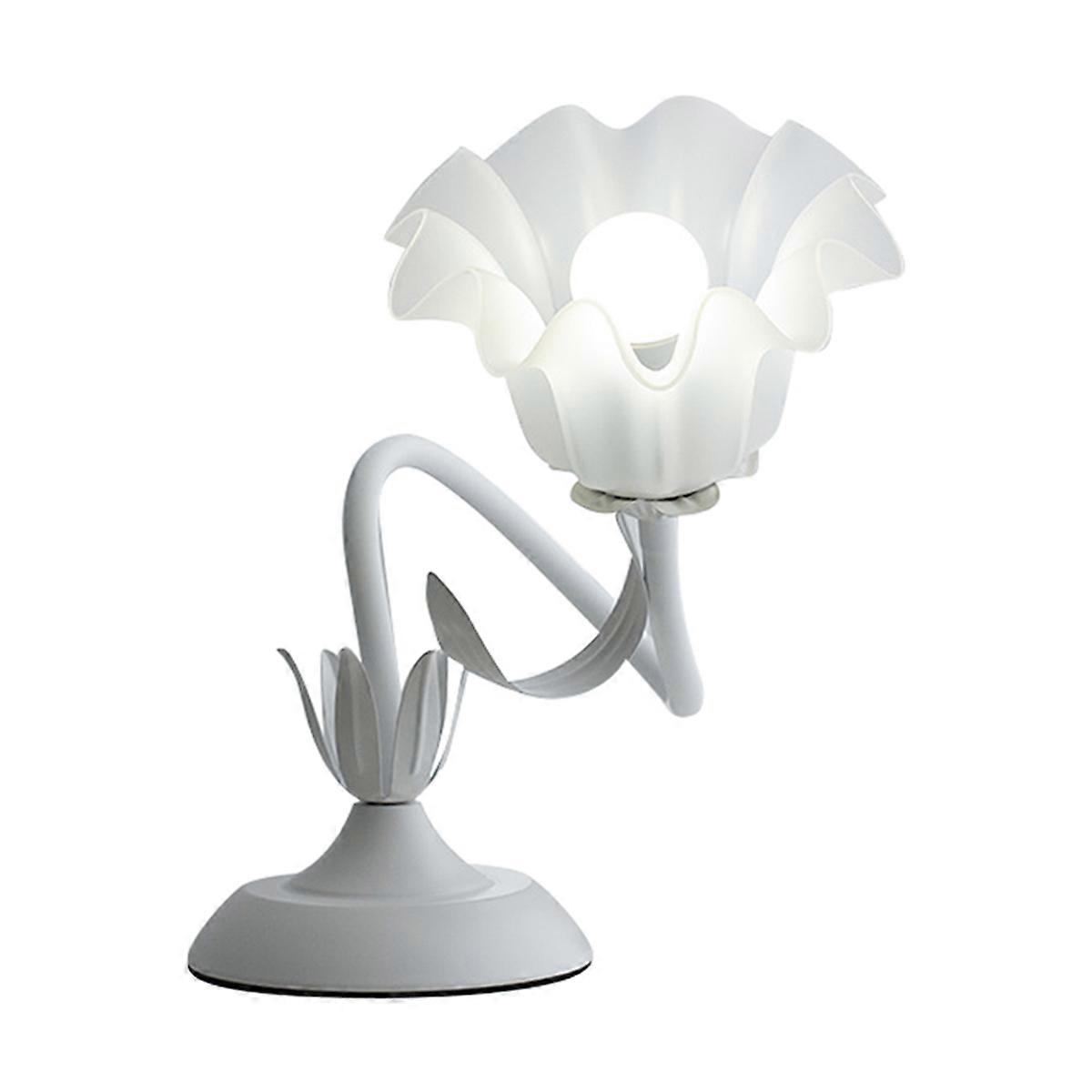 Retro Flower Lily Table Lamp Creatives Table Lamp,US Plug White