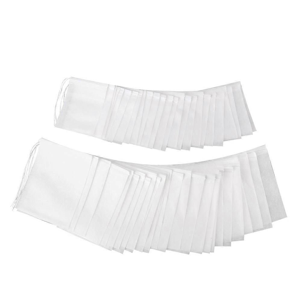 Disposable Tea Bag Drawstring Tea Bags for Brewing 100Pcs White Paper