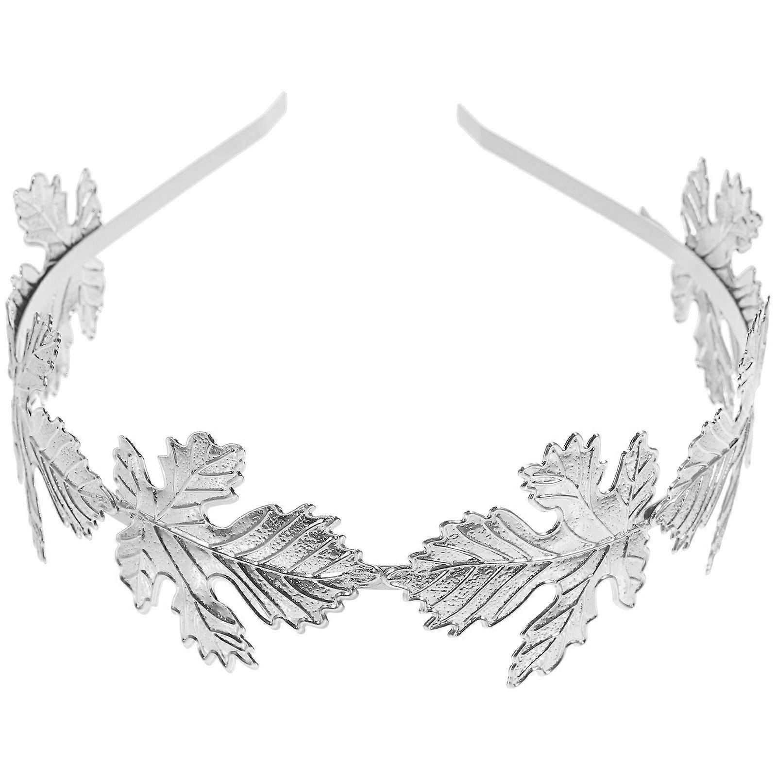 Leaf Headband Wedding Metal Crown for Bride 5Pcs Silver Headpiece