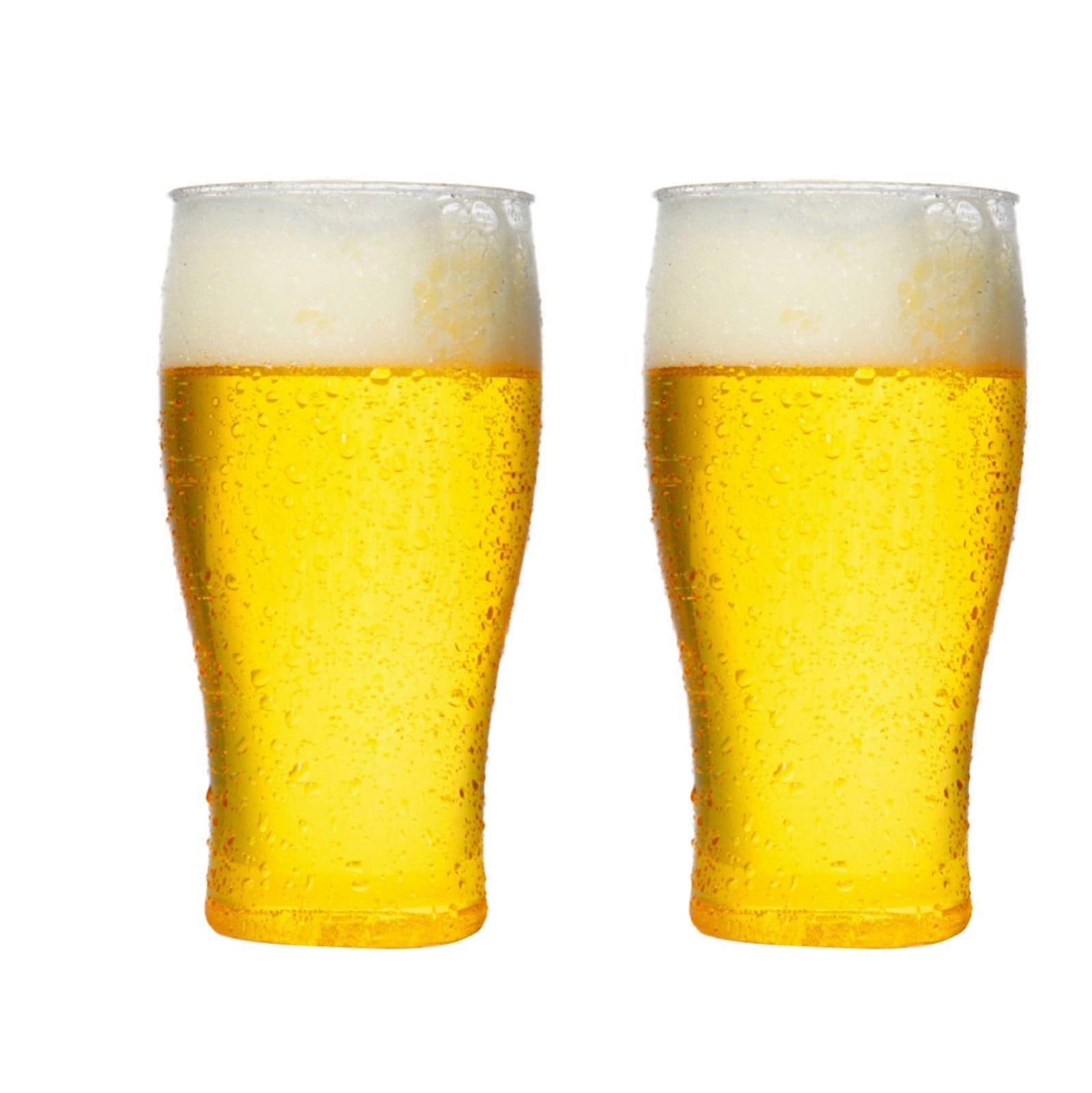 Uanit Freezer Bierkrüge Doppelwandiges isoliertes Gel Pint Einfrierbare Gläser Klar 2er Pack Kühler Frosty Cup Frozen Ice Freezer Becher Gefriertassen Gefriertassen