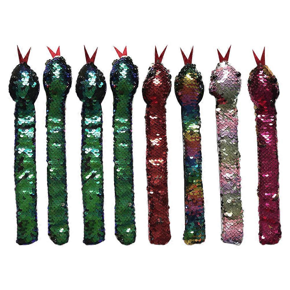 Sequin Snake Slap Bracelet for Kids 8Pcs Wrist Toy Slap Bracelets