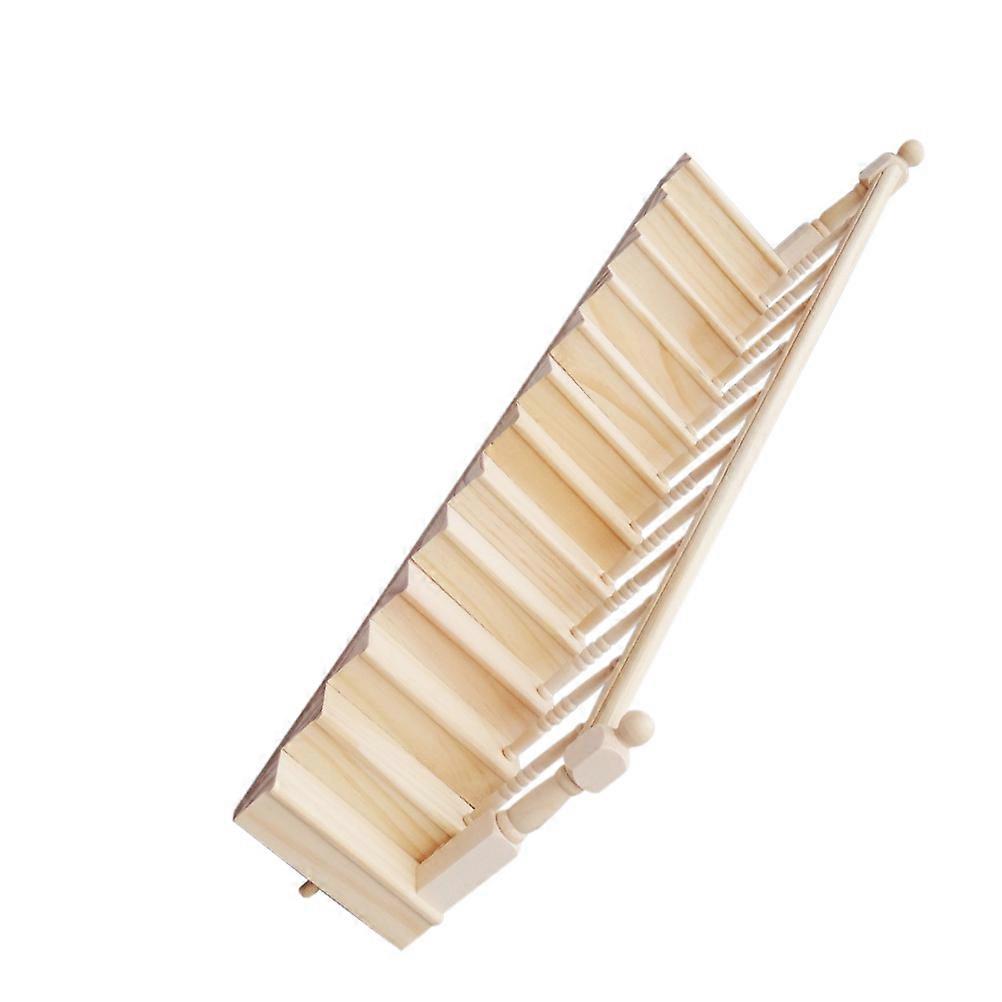 Miniature Garden Accessory Wooden Mini House Stairs With Handrail Suitable For DIY Enthusiasts 2 Sets