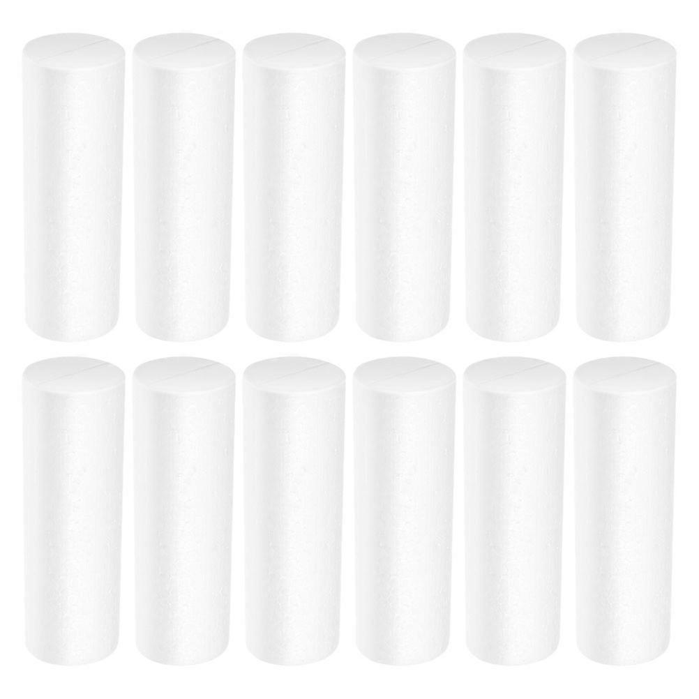 Polystyrene Art Cylinders for DIY 48Pcs White Craft Foam Tubes