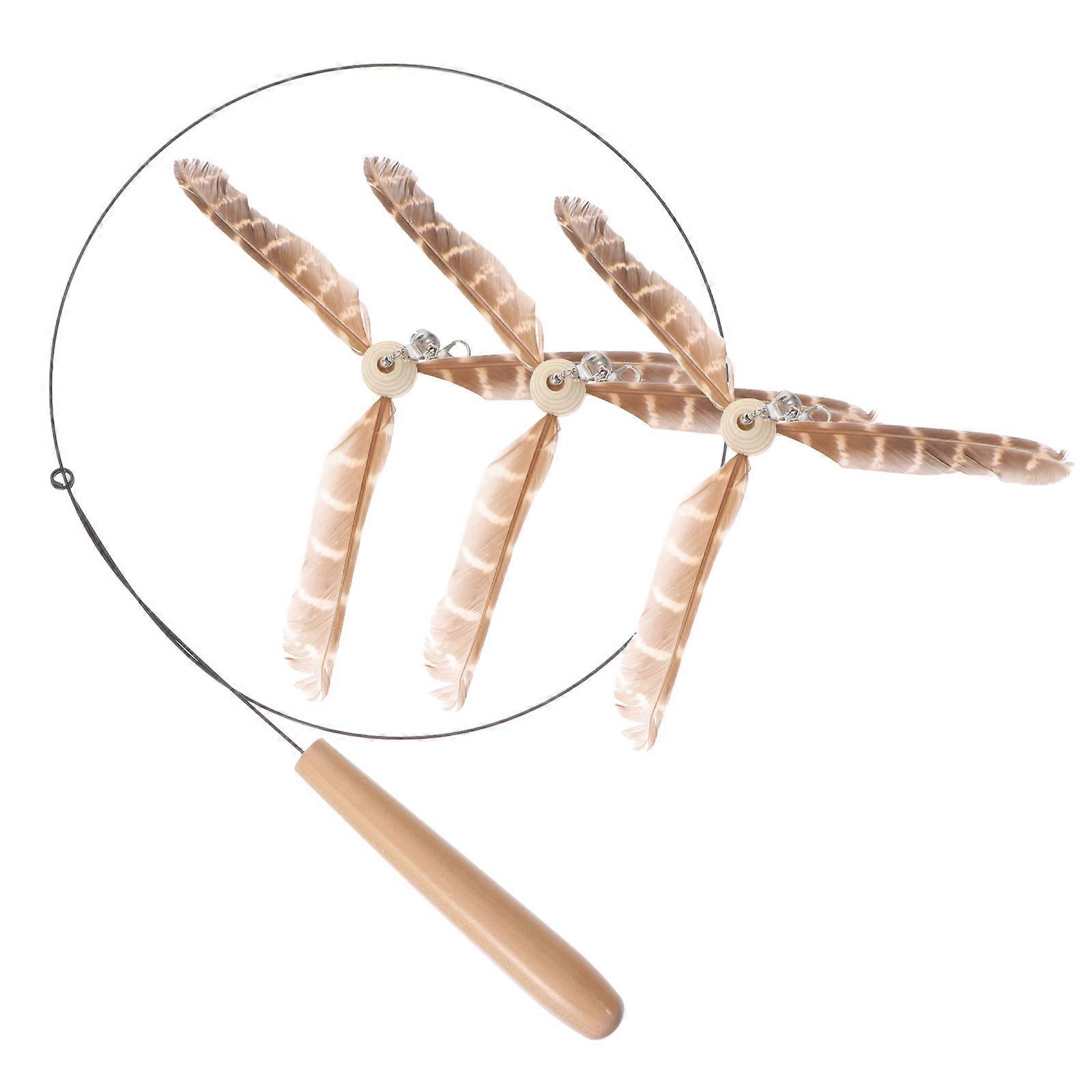 Cat Teasing Stick For Kitten Exercise Indoor Playtime 18CM Toy Head Size 1 Set