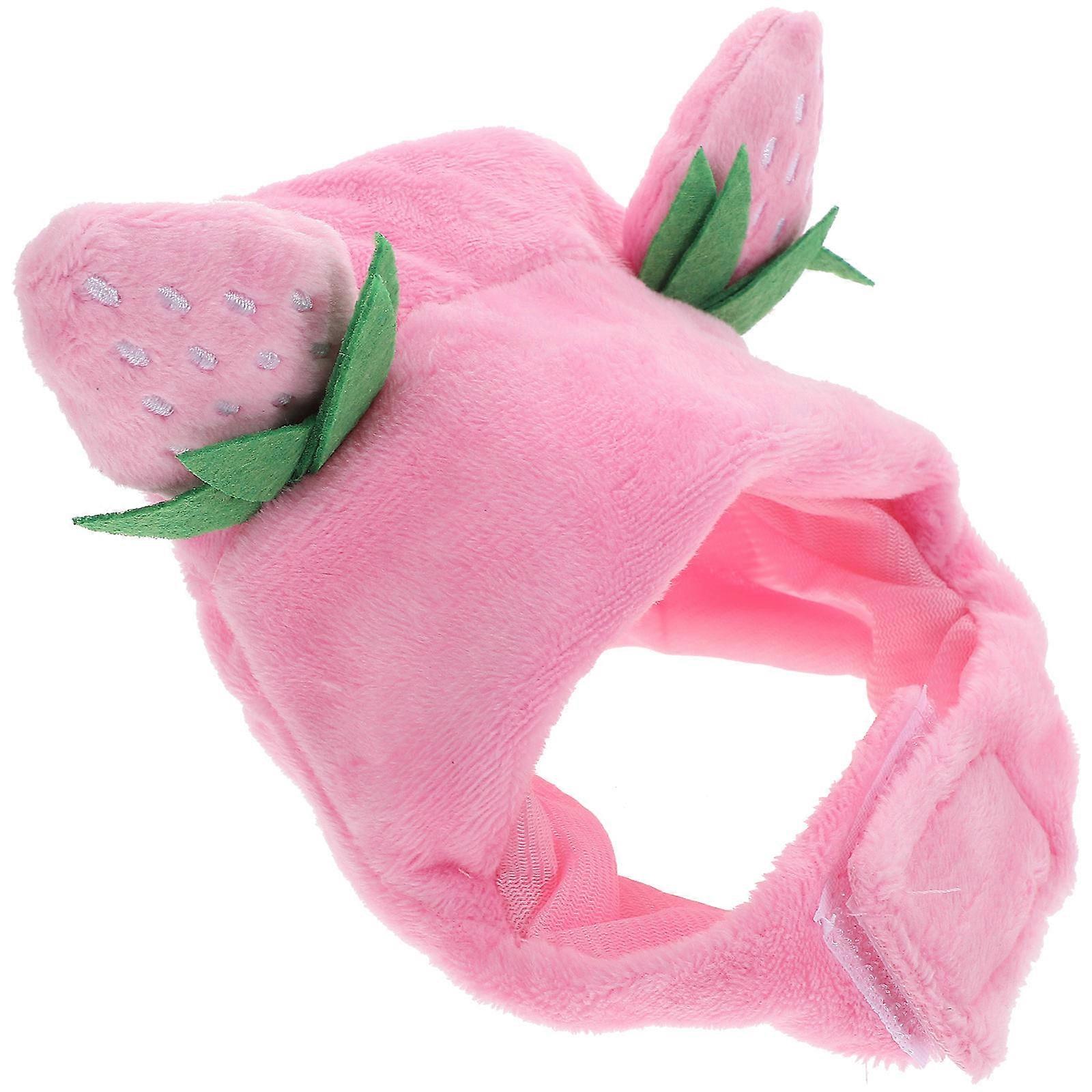 Puppy Strawberry Cap Hat For Pets With Cute Design Available In Pink 4Pcs Ideal For Cosplay And Birthdays