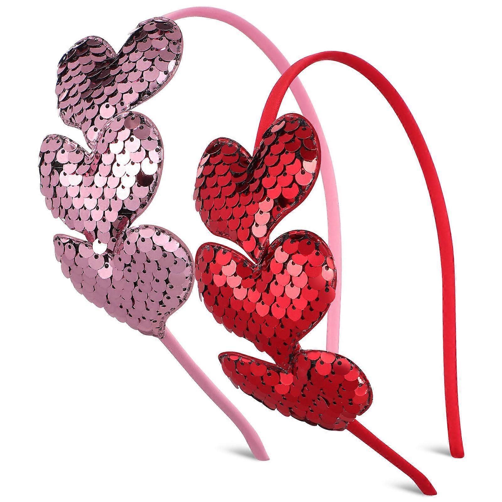 Valentines Headbands Heart Headband for Decoration 10Pcs Multi Color Sparkly