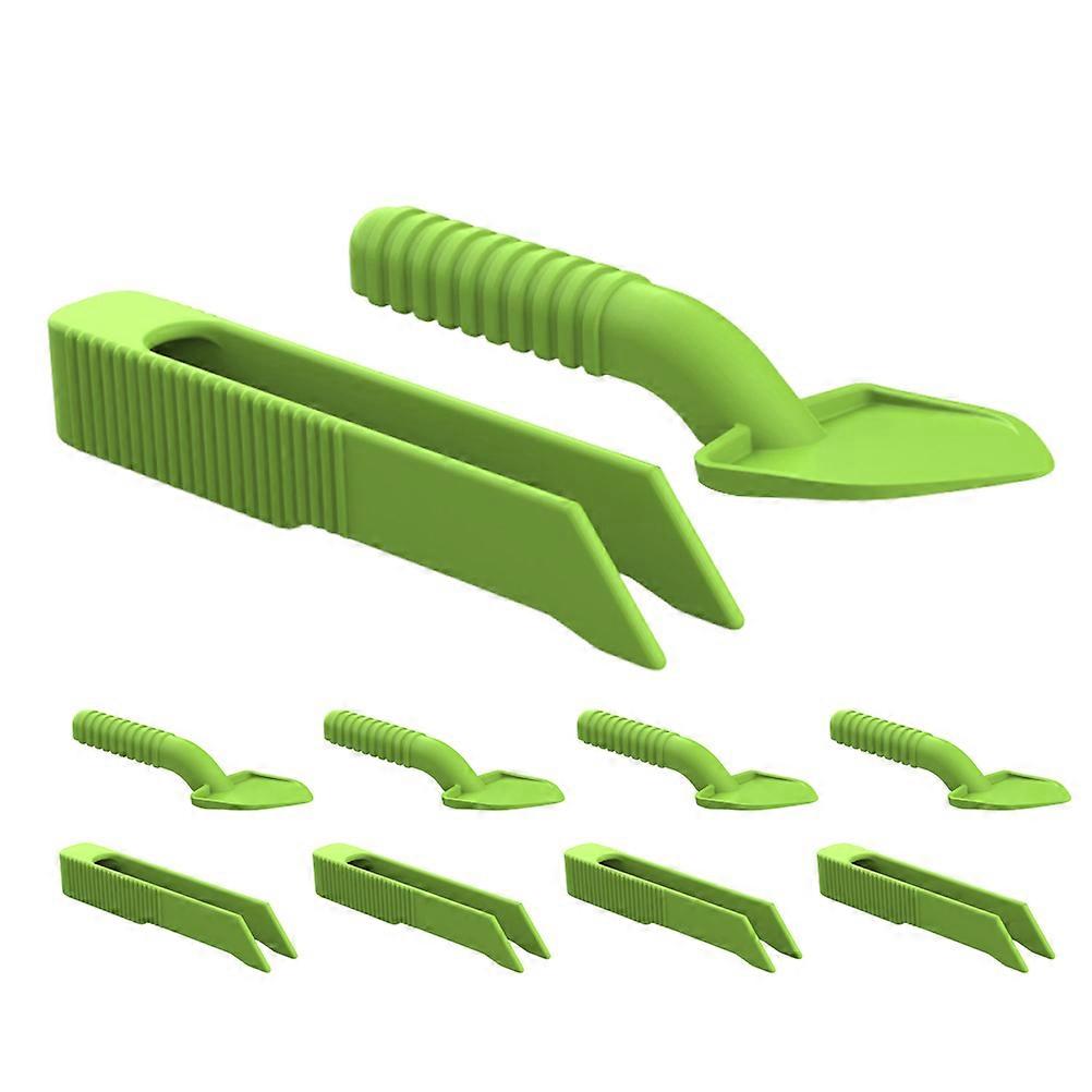 Reptile Terrarium Accessories for Cleaning and Feeding 15Sets Green Plastic