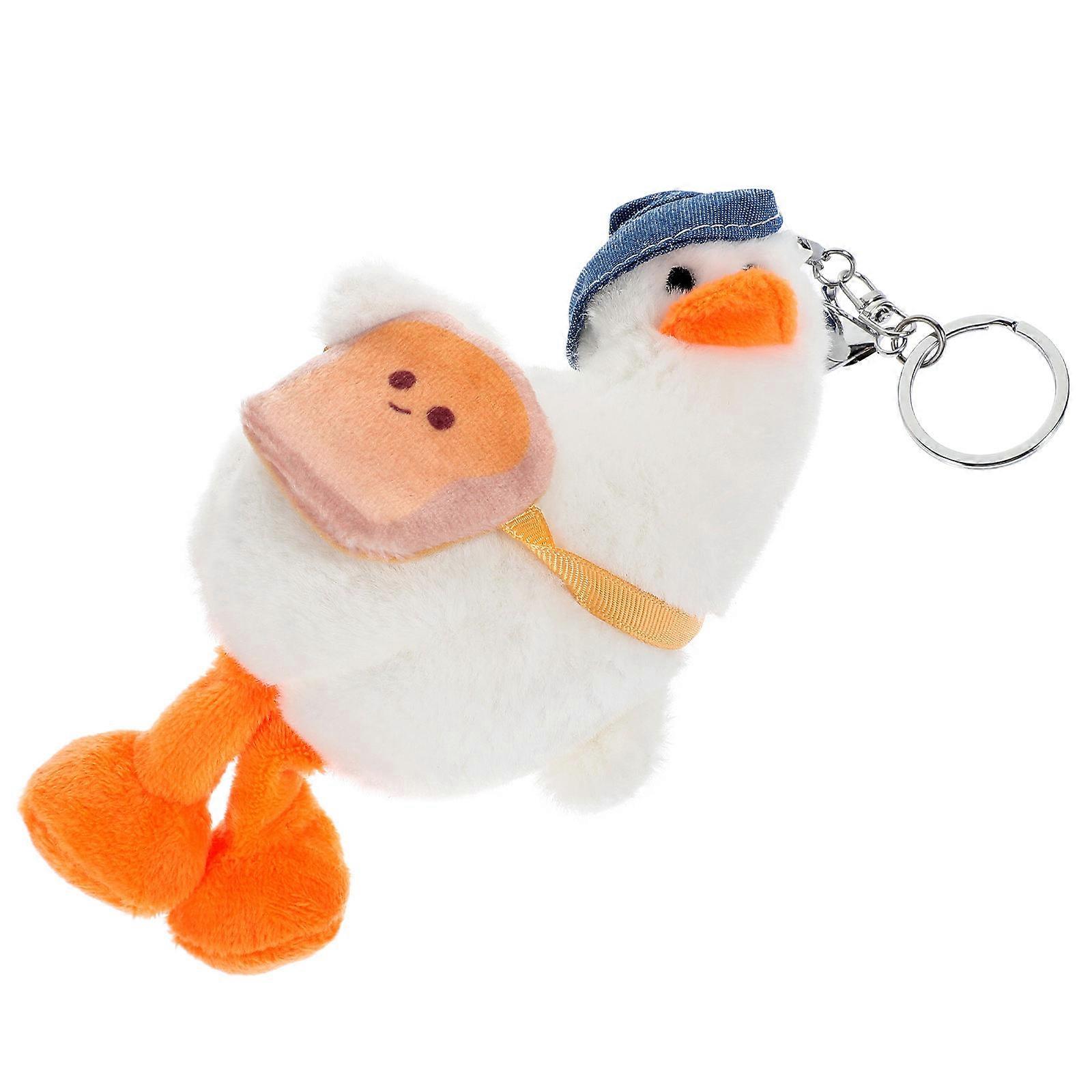 Plush Animal Duck Hanging Pendant Keychain 5Pcs for Bag Use