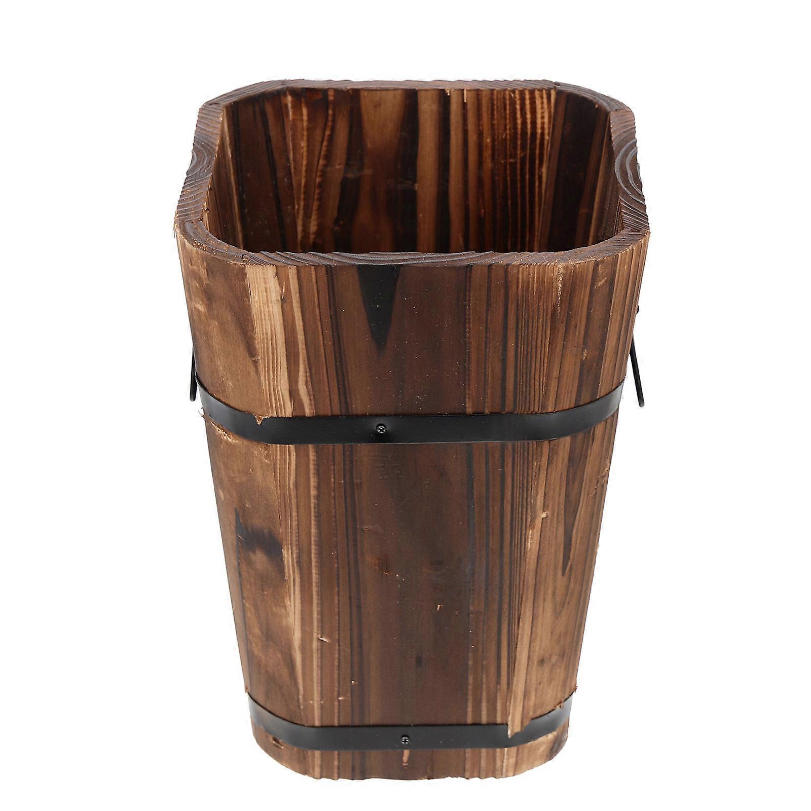 Retro Flowerpot Wood Planter Box for Gardening 2Pcs Succulent Container