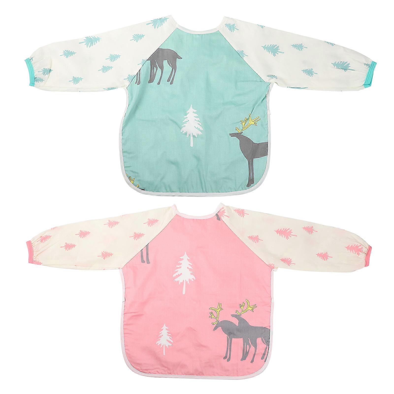 Baby Food Clothes Waterproof Aprons 2Pcs Designed For Babies Enjoying Mealtime Featuring Easy To Material