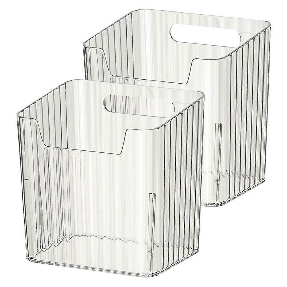 Refrigerator Storage Box for Vegetables and Fruits 2Pcs Grey Plastic