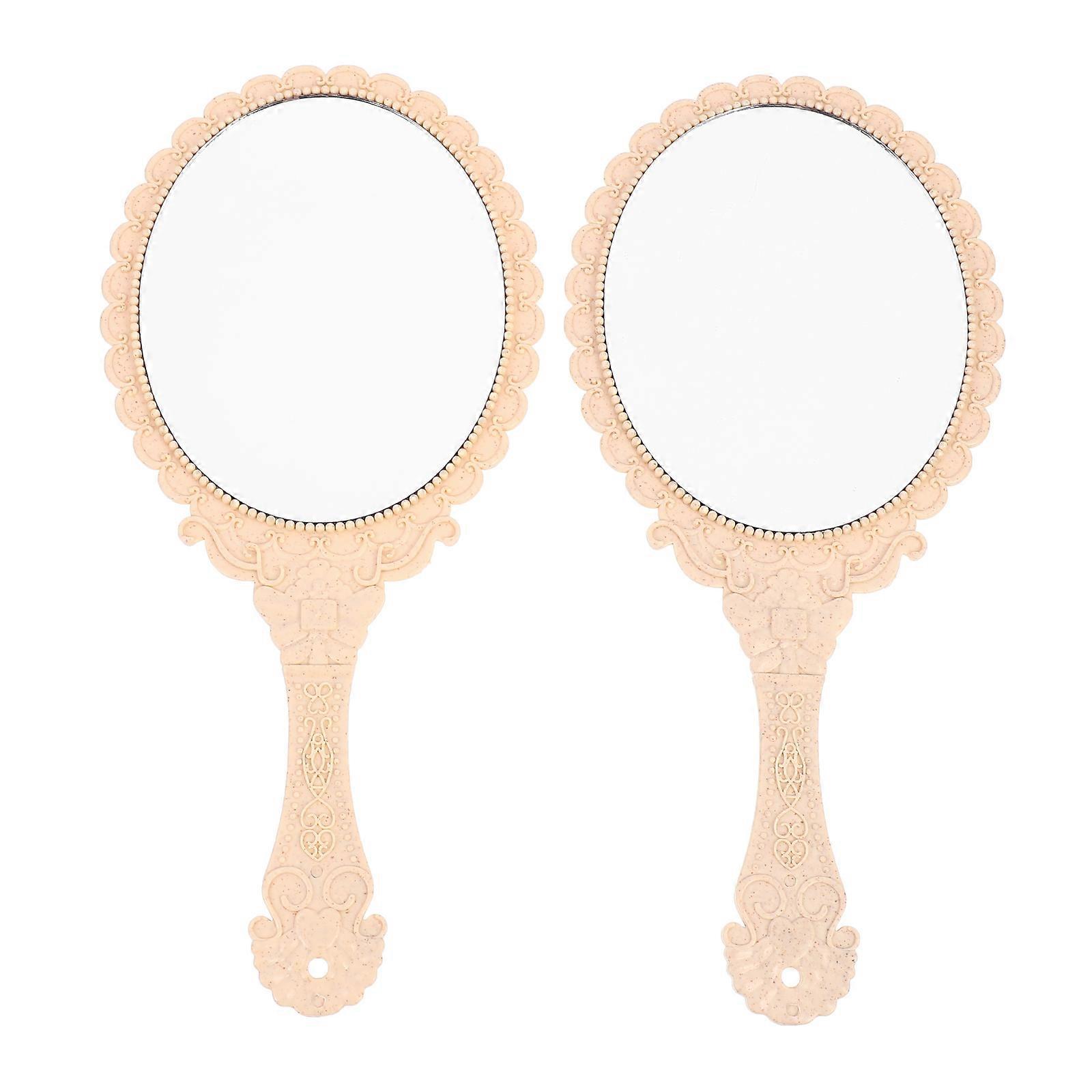 Compact Handheld Mirror Makeup Mirror Retro for 6Pcs Travel