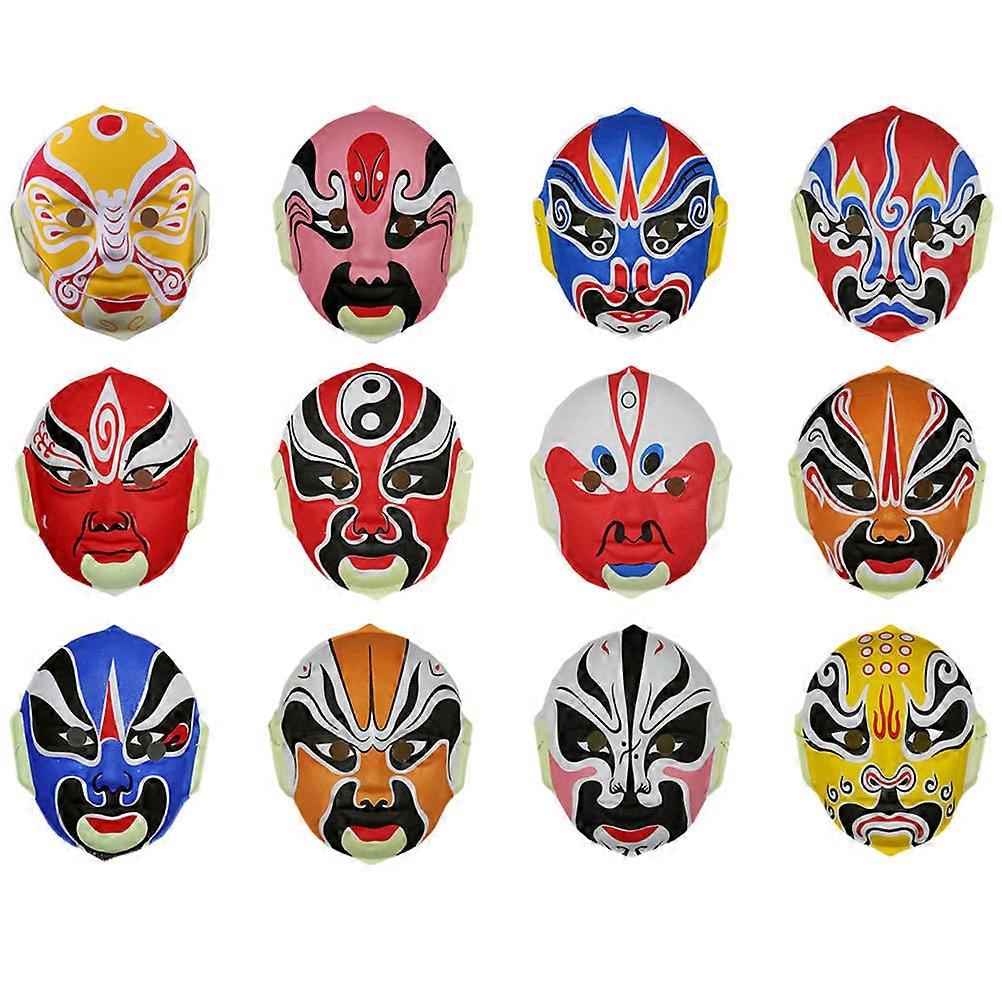 Opera Party Flocking Masks Chinese Opera Masks for Wearing 36Pcs