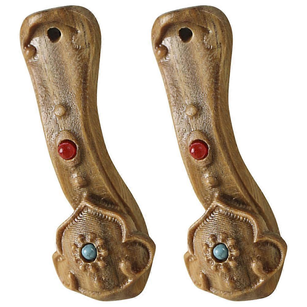 DIY Adornment Wooden Ruyi Keychain Pendant 8 Pcs For Keychain And Bag Retro Style Craft Decoration