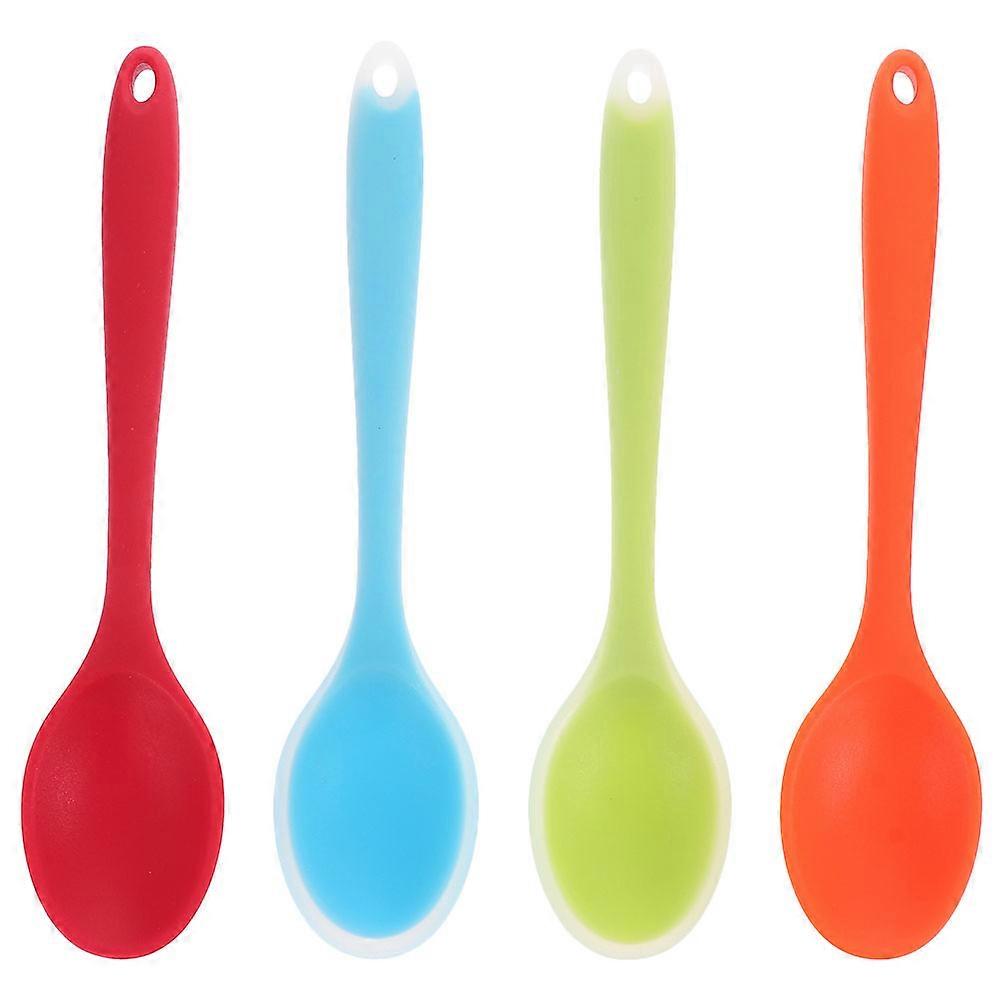 Kitchen Silicone Mixing Spoons Set of 12 Pcs Perfect for Cooking and Baking with Long Handle Design and Smooth Edges