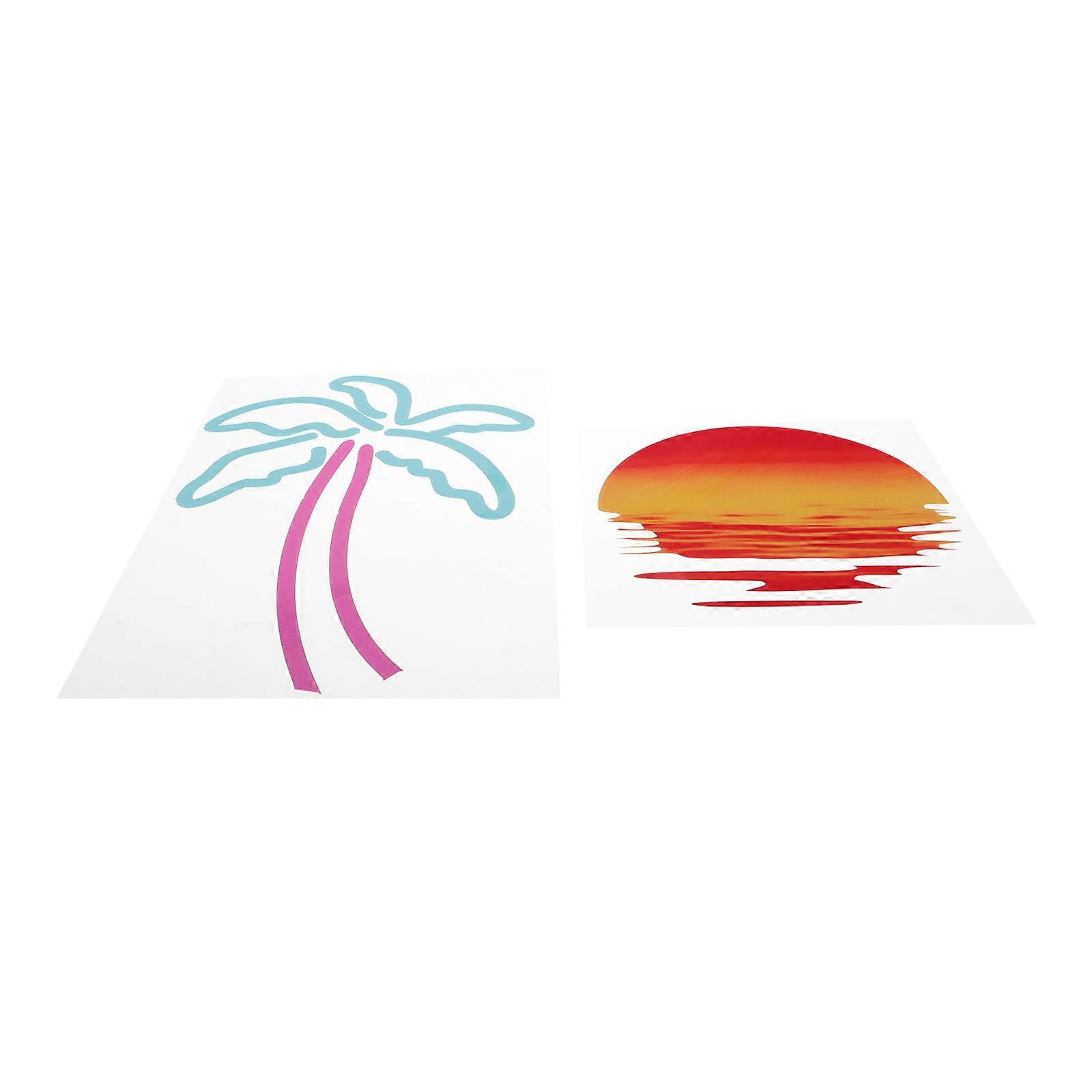 Decal Palm Tree Sticker for Car Decoration 4Pcs Plastic Material