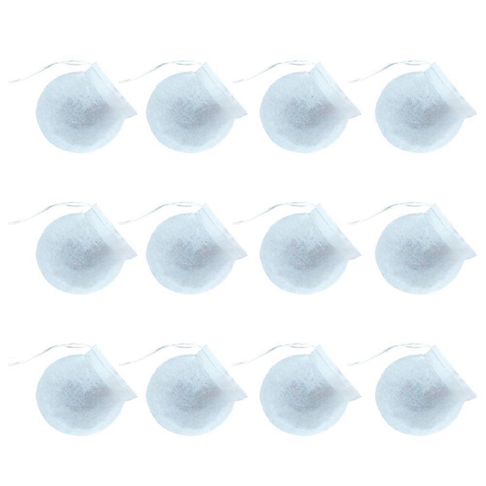 Round Tea Bags Disposable Empty Pouch for Tea Brewing 200Pcs White