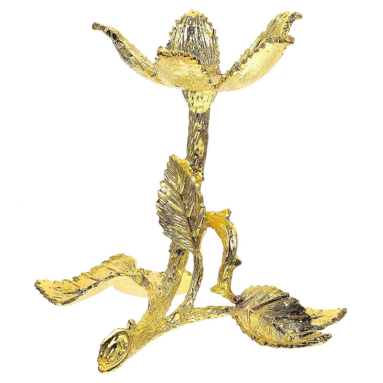 Ball Display Stand Flower Shaped Sphere Holder Golden 3.5×2.8×2.4in Anti-Rust Coating 1Pcs