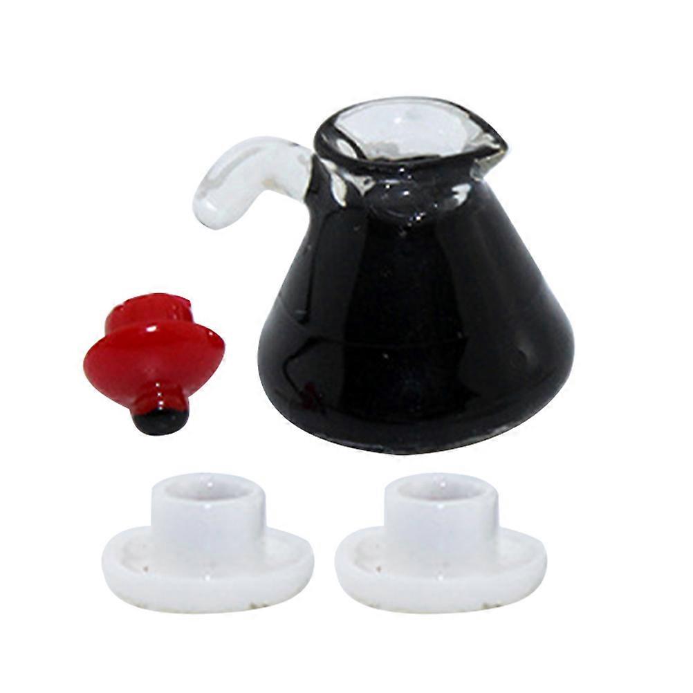 Mini Coffee Pot And Cup Decorative Props For Miniature Enthusiasts Stylish Chic Design 5 Sets