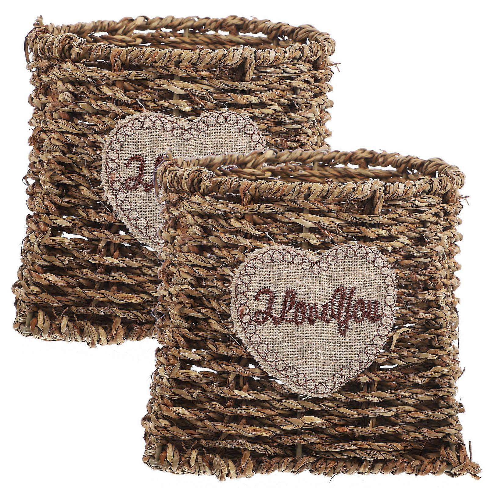 Decorative Flower Container Handwoven Basket for Storage Use 4Pcs